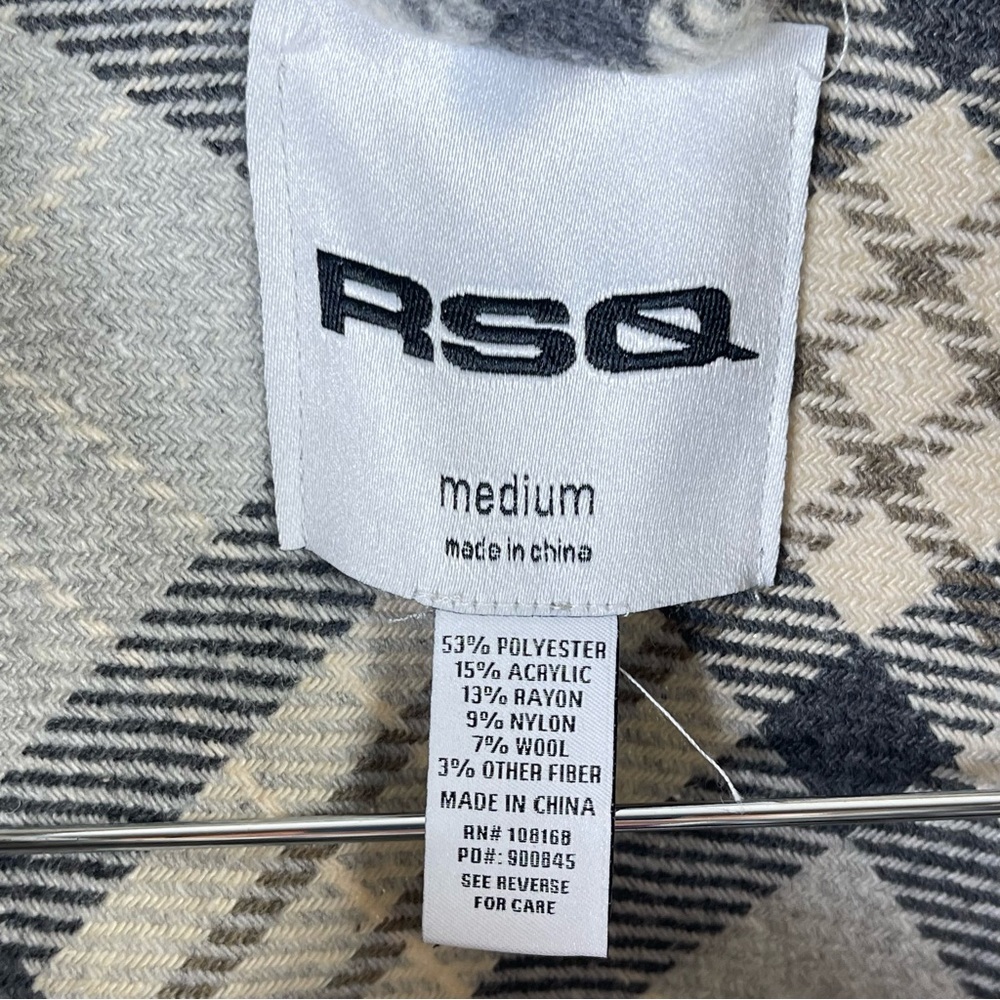 RSQ Medium Plaid Soft Fleece Shacket Cabin Fireside Woodsy Chore Barn Camp - Picture 9 of 11